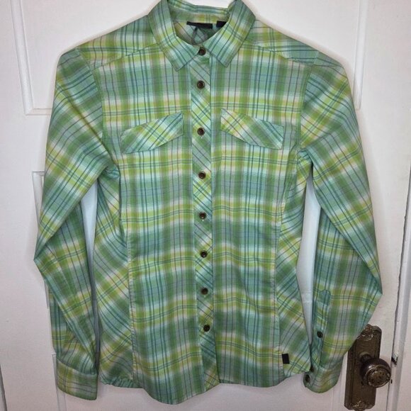 EMS Tops - Eastern Mountain Sports Women's Green Plaid Button down shirt - Size -XS